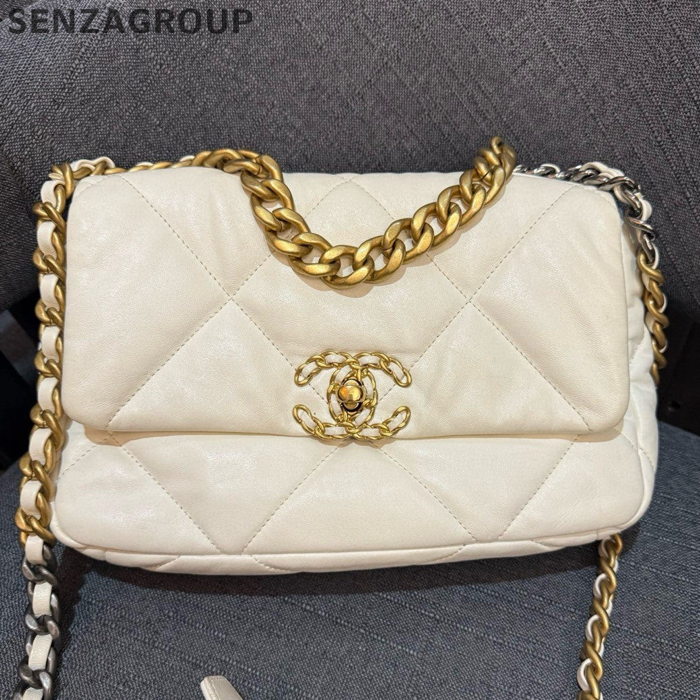 Chanel 19 Small Quilted Lambskin Chain Shoulder Crossbody Bag Women