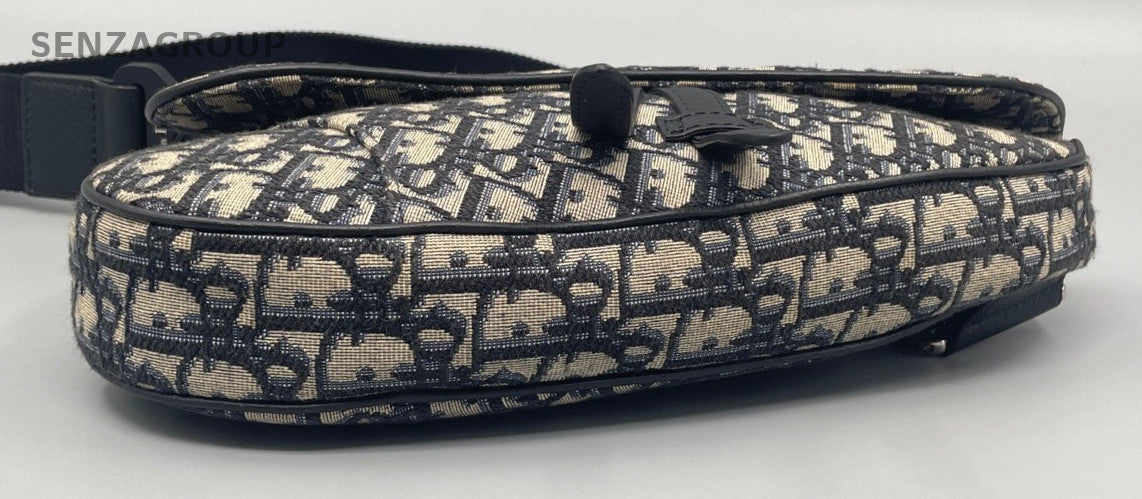 Christian Dior Oblique Saddle Shoulder Bag Black Women Classic