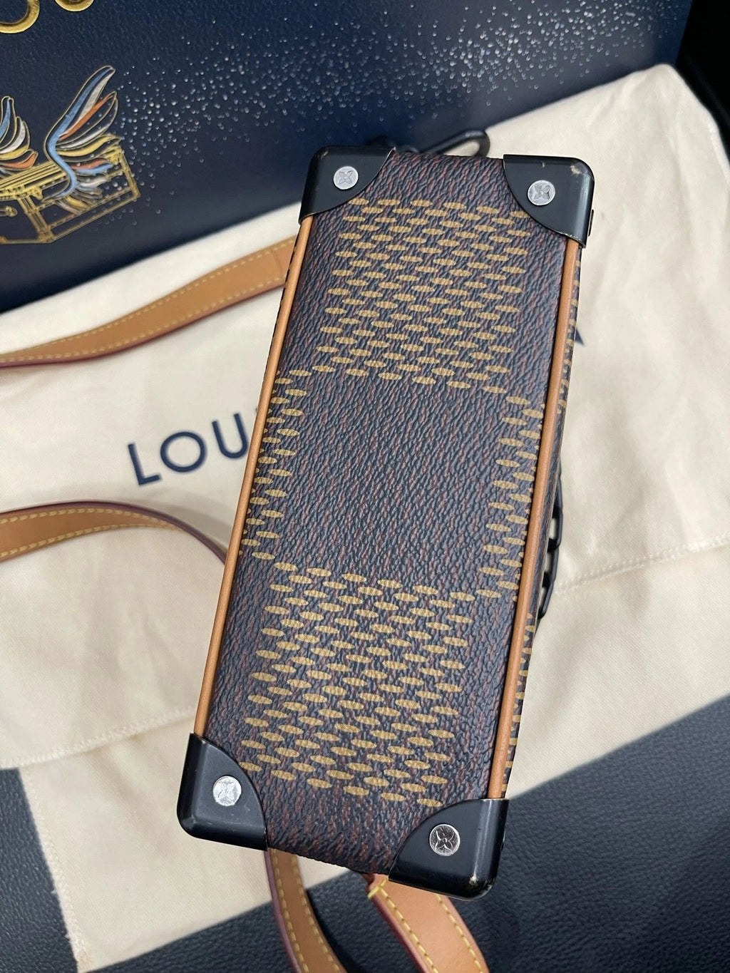 Authentic Louis Vuitton X Nigo Soft Trunk Monogram Shoulder Bag Crossbody