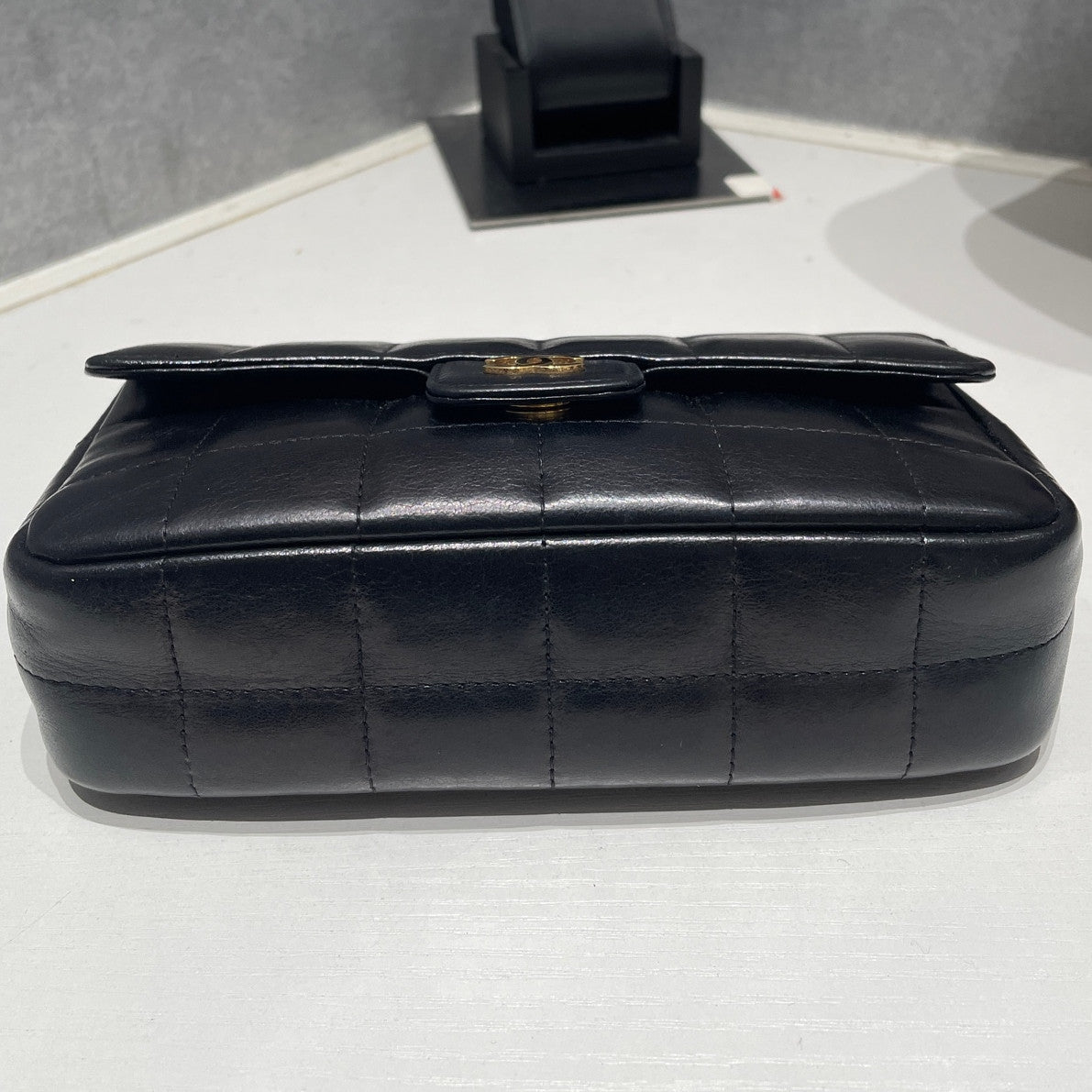 Vintage Chanel Classic Flap Mini Black Gold Chain Shoulder Bag