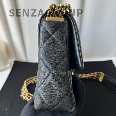 Chanel Black Gold Quilted Triple Chain CF Shoulder Crossbody Bag