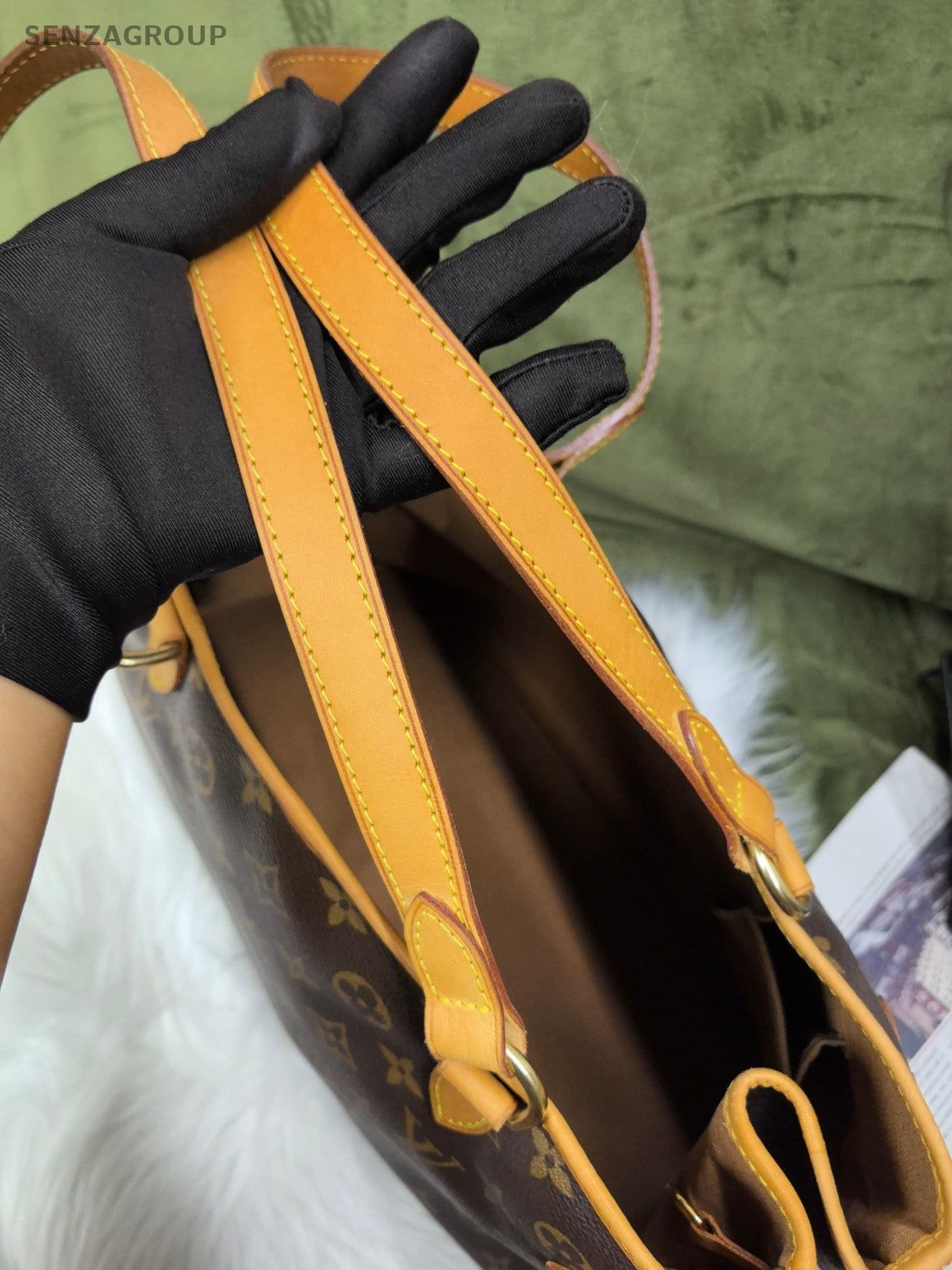 Louis Vuitton Monogram Tote Shoulder Bag Women Brown
