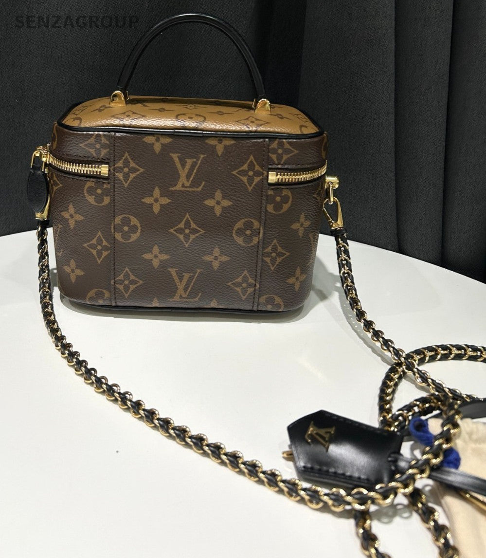 Louis Vuitton Monogram Cosmetic Case Shoulder Crossbody Bag Women Brown