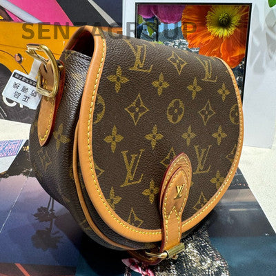 Louis Vuitton Monogram Saddle Crossbody Bag Brown Gold Hardware Classic Women