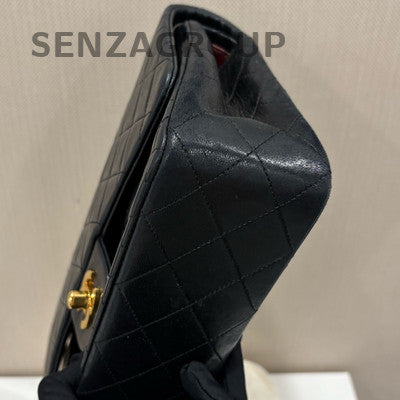Chanel Black Gold CF Medium Vintage Quilted Chain Shoulder Bag