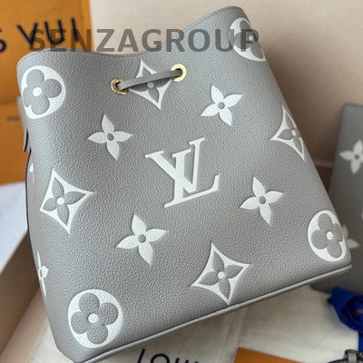 Louis Vuitton Grey Gold Bucket Bag Women's Classic Shoulder Crossbody