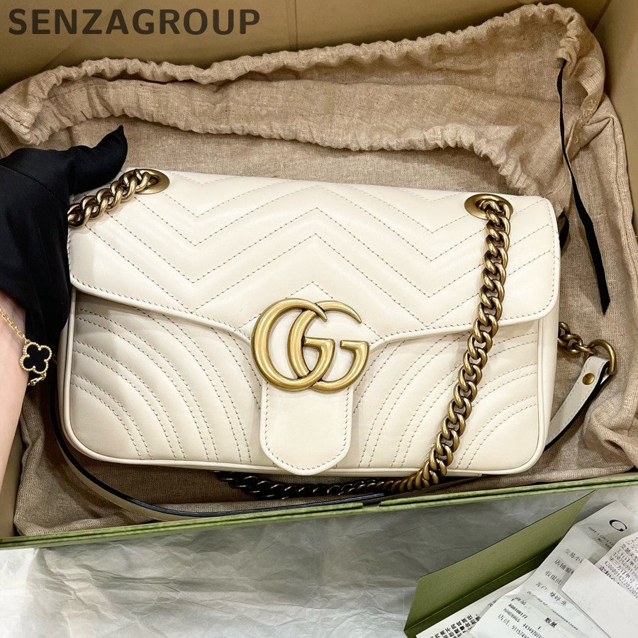 Gucci Marmont 26 Gold Chain Shoulder Crossbody Bag Classic Women's