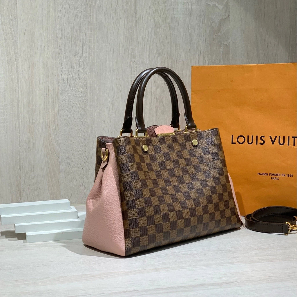 Louis Vuitton Brittany Damier Canvas Pink Handbag Crossbody Women