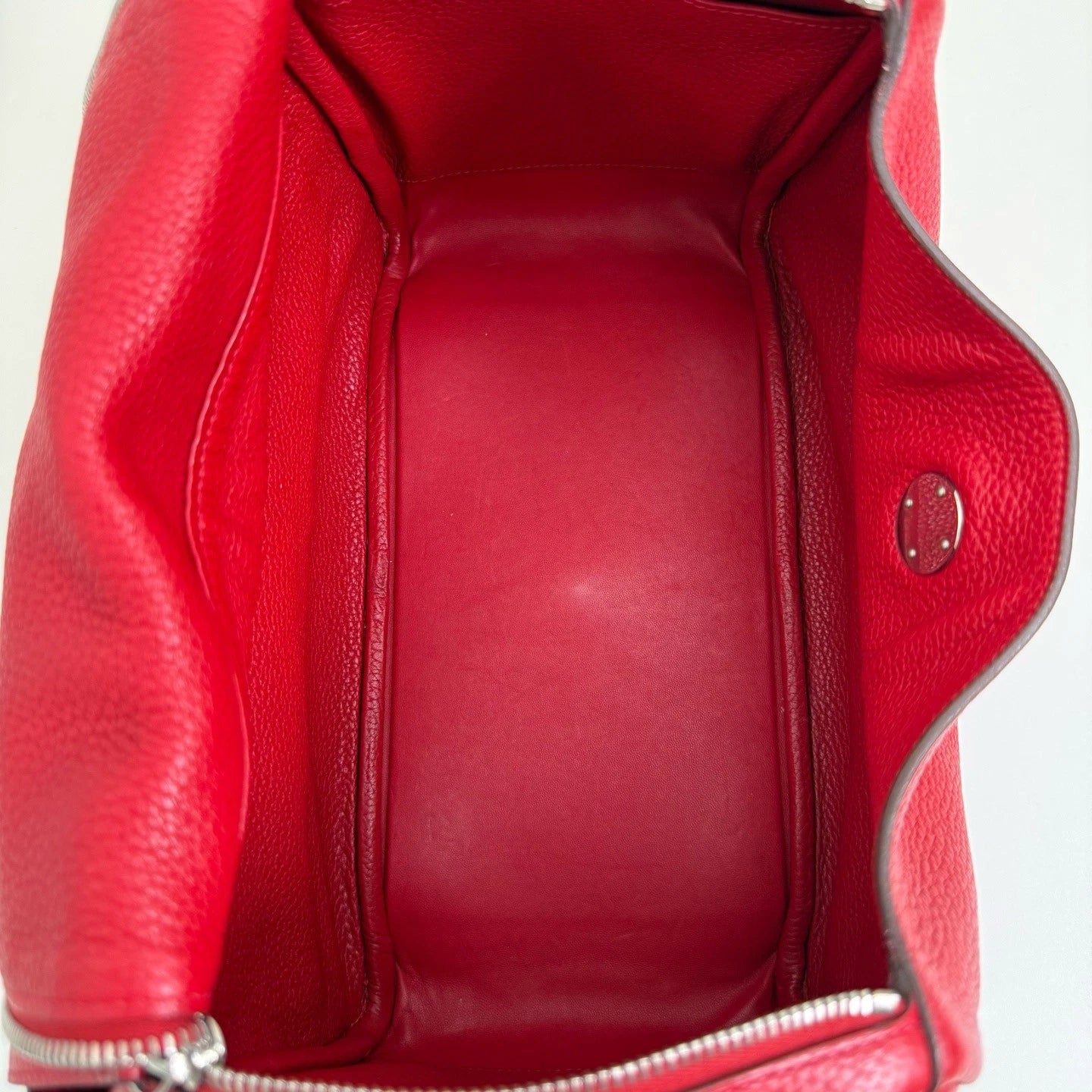 Hermes Lindy30 Top Handle Shoulder Bag Red Silver Used Women Classic