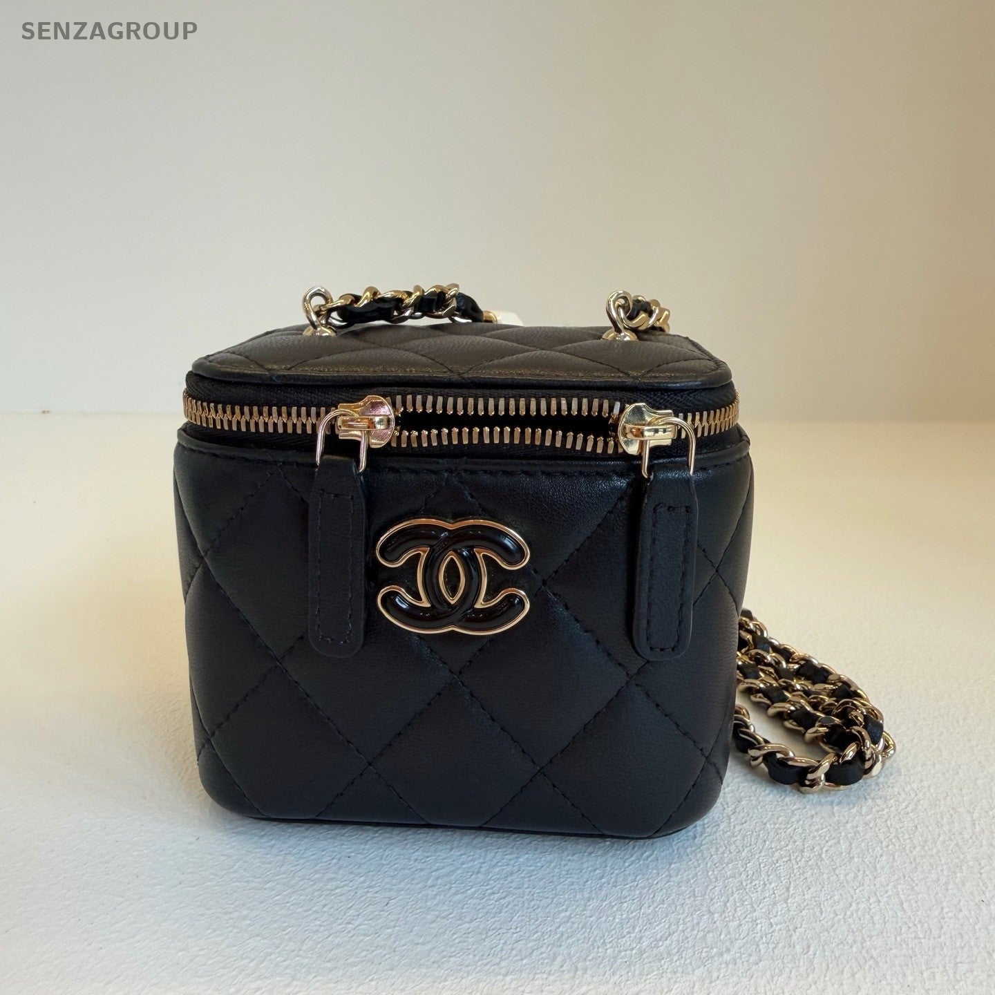 CHANEL 23P Box Love Series Chain Shoulder bag Crossboy Black Gold Women