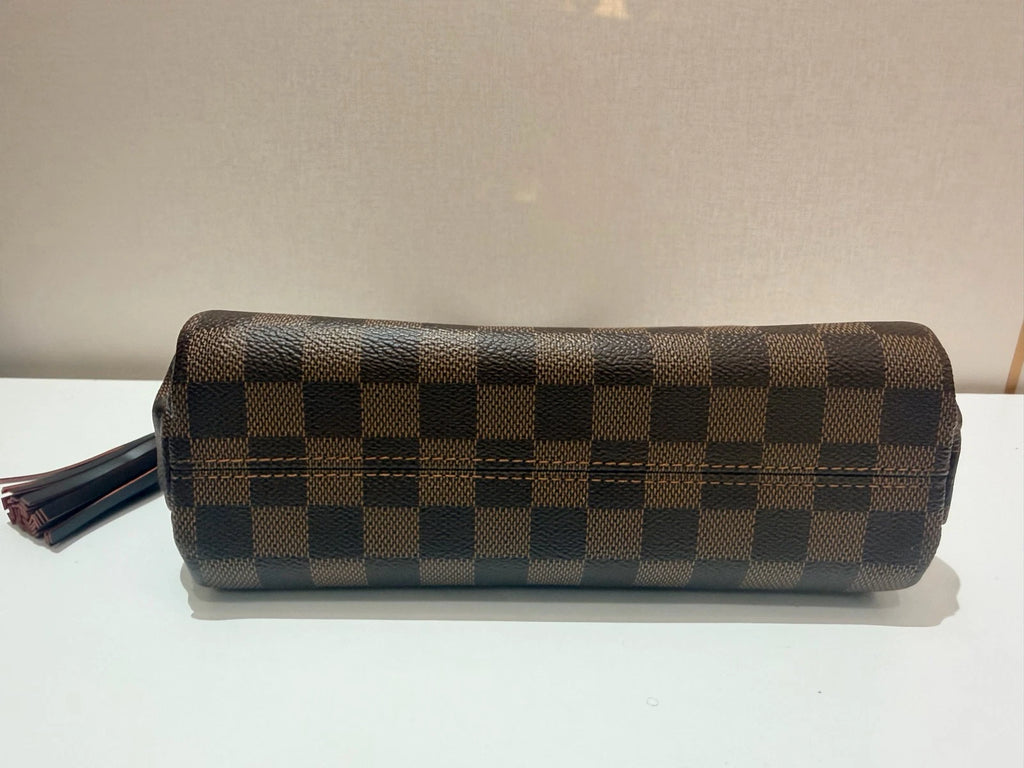 Louis Vuitton Tassel Damier Ebene Top Handle Crossbody Brown Gold Classic Women