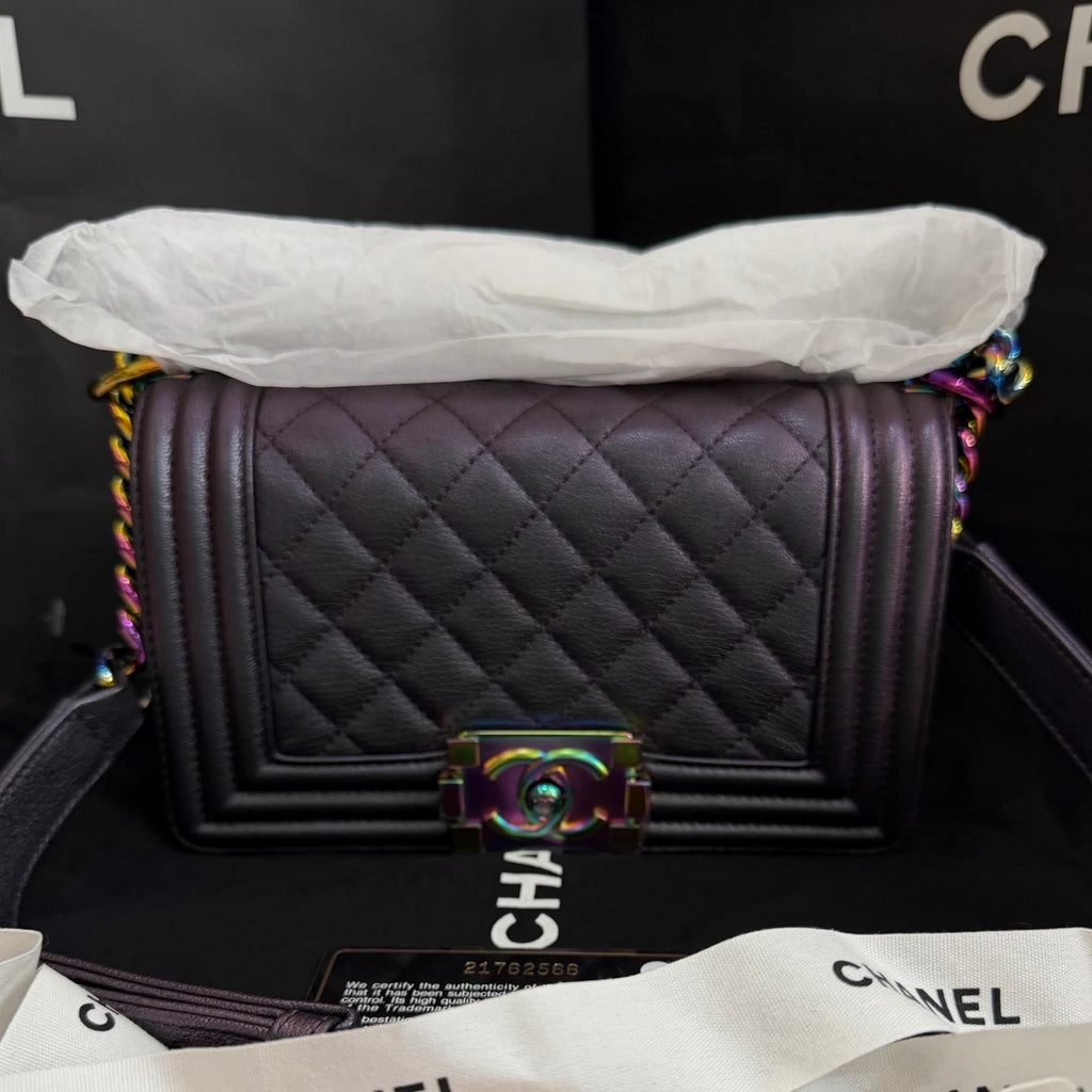 Chanel Leboy Iridescent Mermaid PM Shoulder Bag Black Women Classic Designer