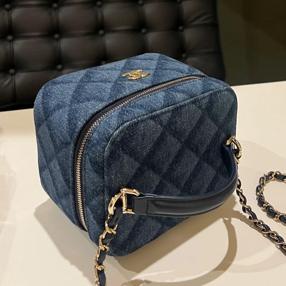 CHANEL Denim Vanity Cosmetic Makeup Storage Box