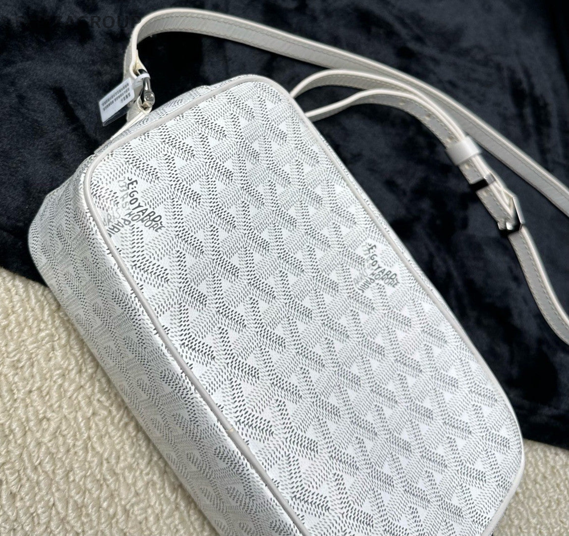 Goyard Monogram Canvas Camera bag Soulder Crossbody Bag Women White.