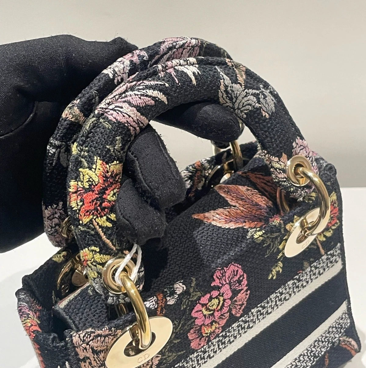 Christian Dior Lady D-lite Jardin Botanique Top Handle Bag Fashionable Excellent