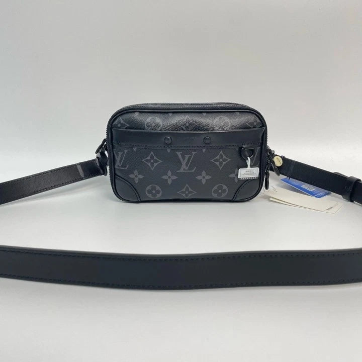 Louis Vuitton Black Monogram Eclipse Alpha Nano Camera Crossbody