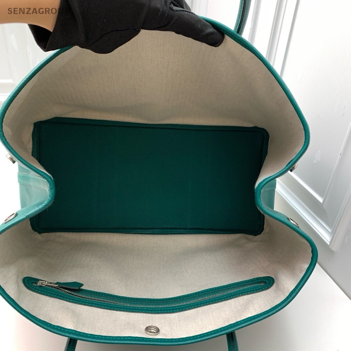 Hermès Garden Party Top Handle Shoulder Bag Green Women