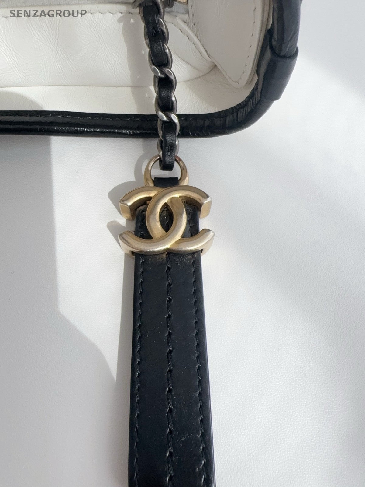 CHANEL Gabrielle PM Chain Strap Shoulder bag Women Black White