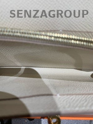 Hermès Kelly To Go Bag White Gold Epsom Leather Shoulder Clutch