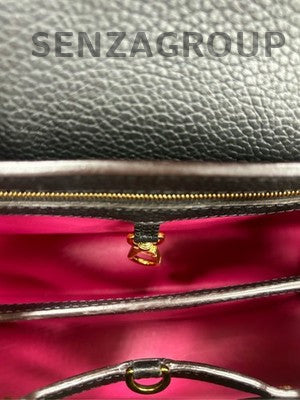 Louis Vuitton Capucines Taurillon Mini Black Gold Handbag Women