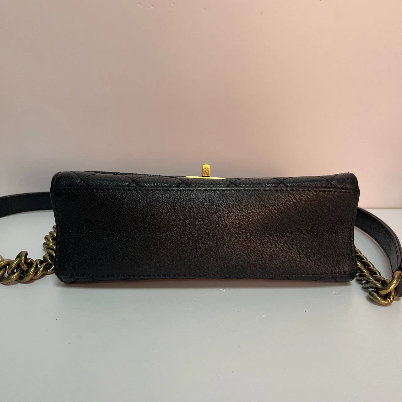Authentic Chanel Vintage 2.55 Trendy Black Calfskin Shoulder Bag For Women
