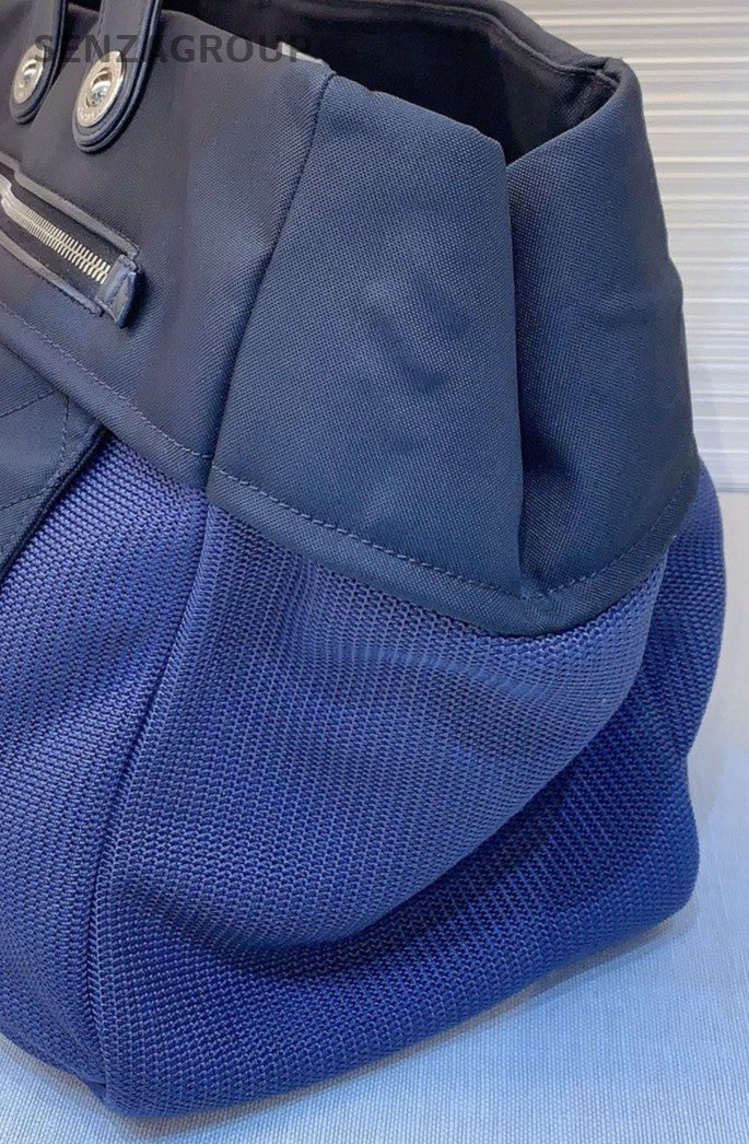 Chanel Diamond Pattern Beach Shoulder Bag Blue Silver Black Used Women Classic