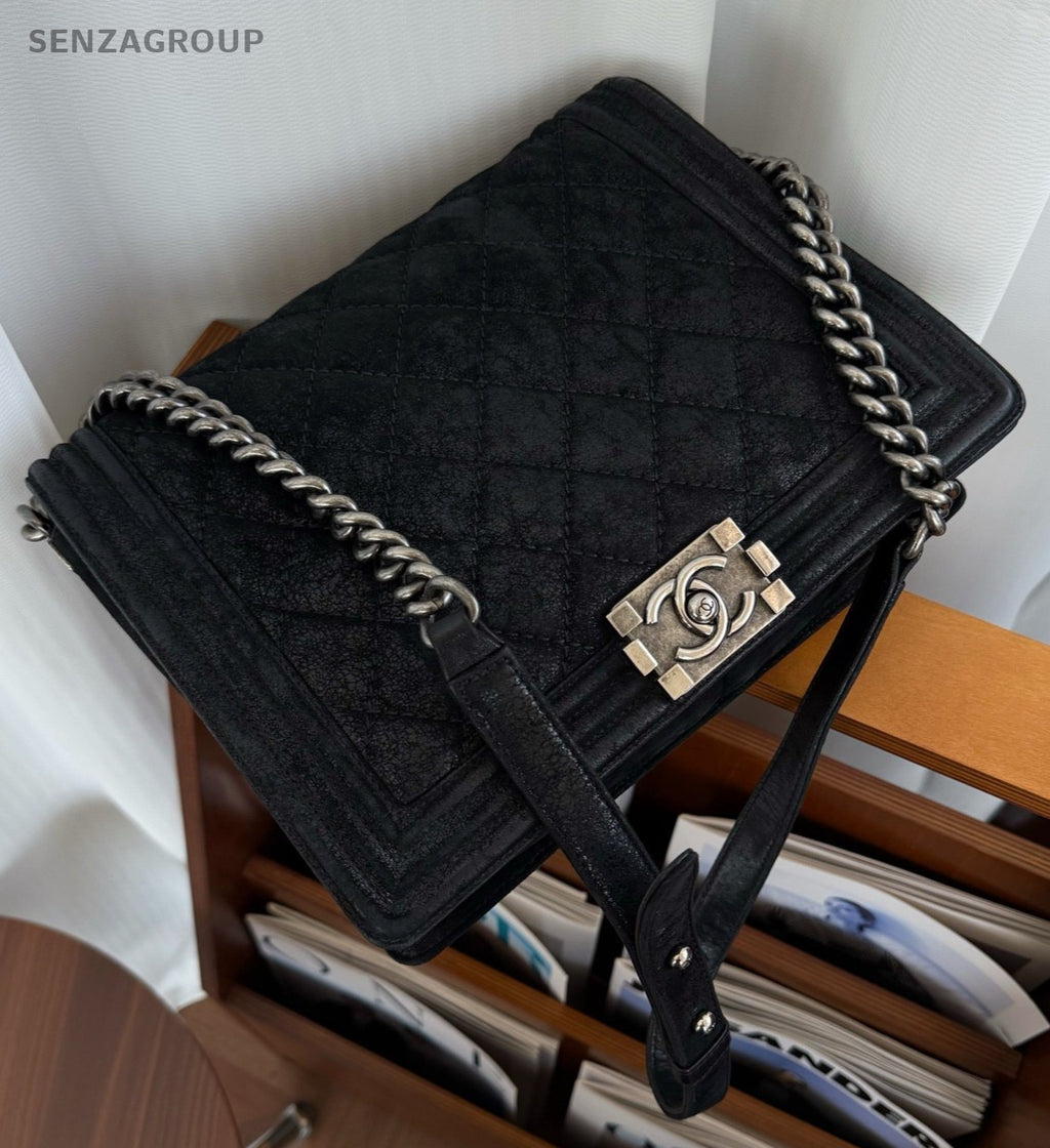 CHANEL Leboy GM CC Chain Shoulder bag Black Silver Women