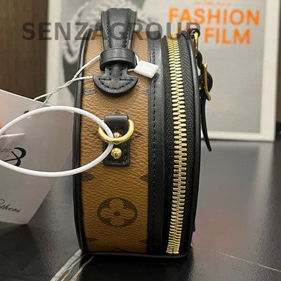 Louis Vuitton Monogram Mini Round Trunk Brown Gold Handbag Classic Women