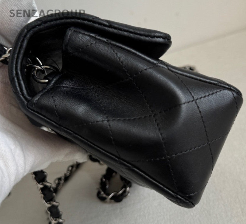 Chanel Classic Flap Chain Lambskin Mini Shoulder Bag Crossbody Black Women