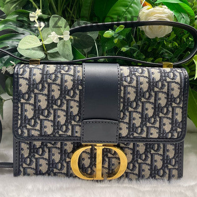 Dior Montaigne 30 Oblique Monogram Black Gold Shoulder Crossbody Bag