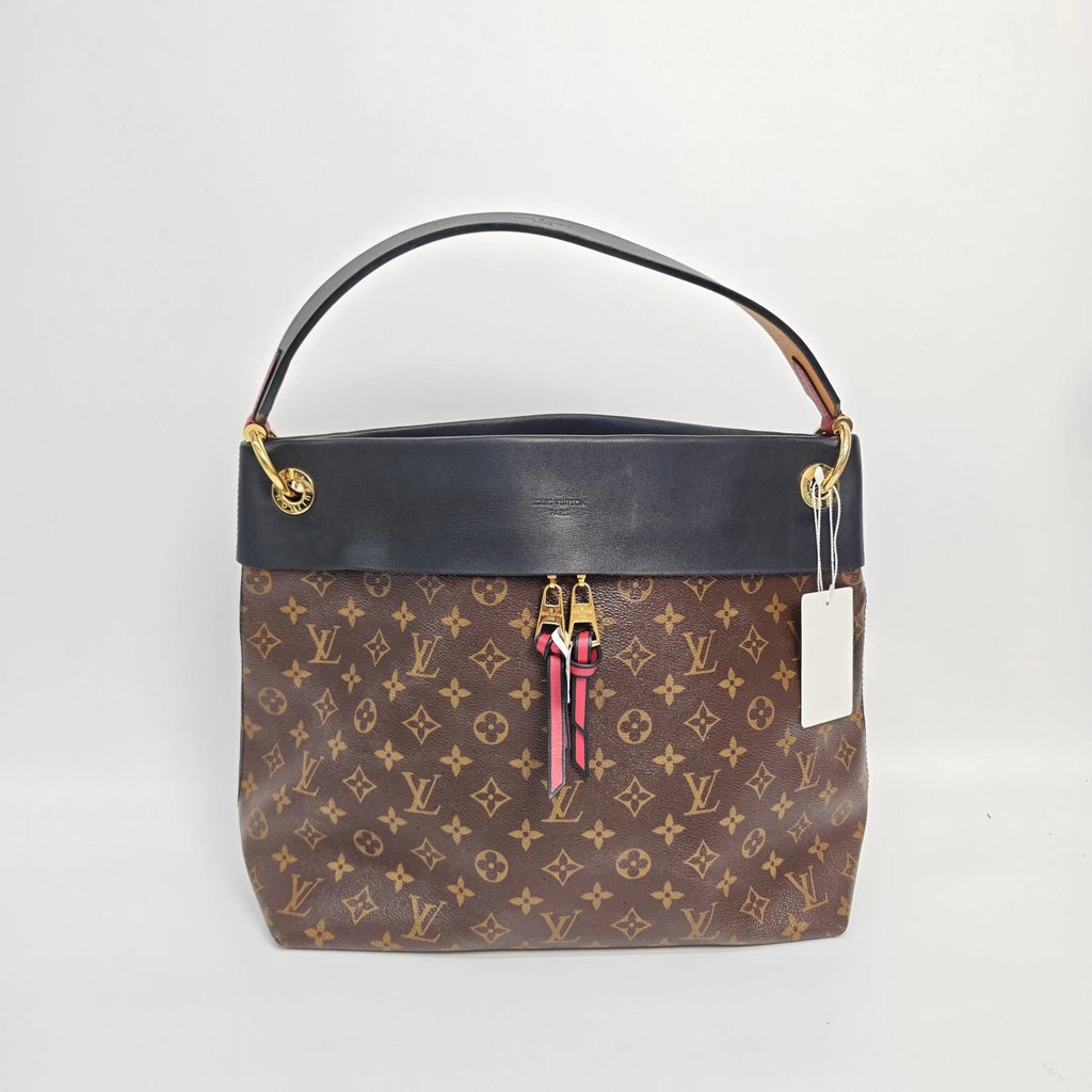 Louis Vuitton Black Monogram Canvas Large Shoulder Bag For Women