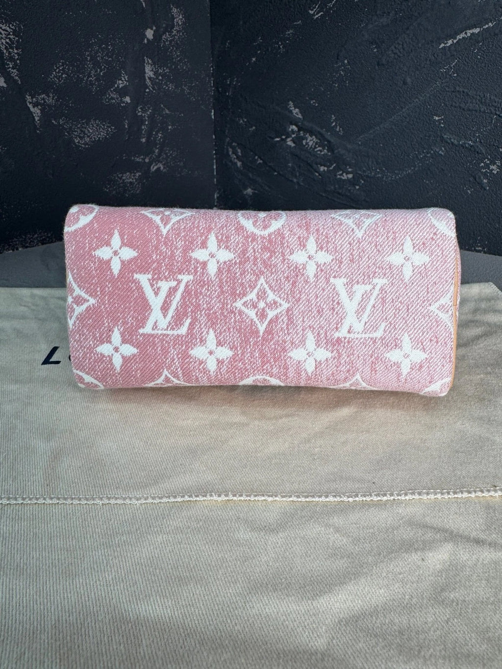 Louis Vuitton Speedy Nano Pink Denim Crossbody Handbag For Women