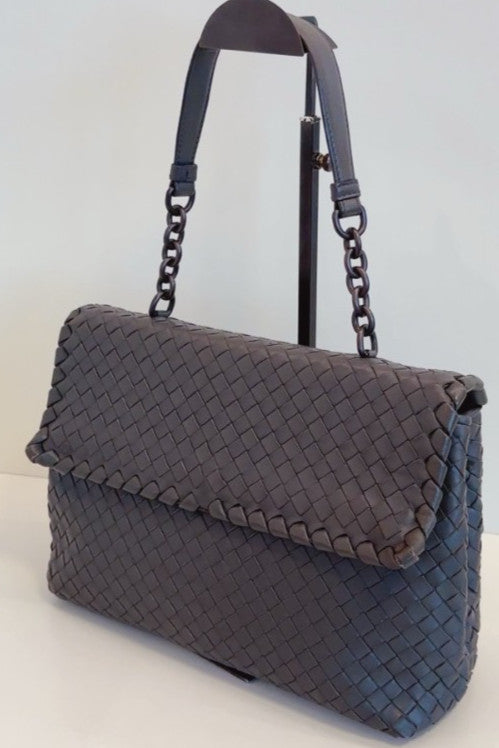 Bottega Veneta Olimpia Chain Strap Dark Grey Shoulder bag