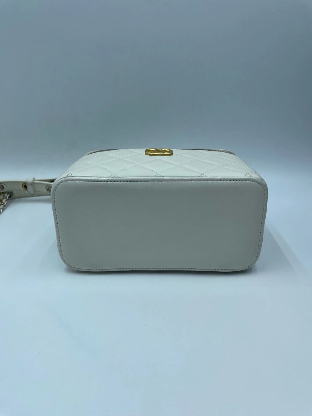 CHANEL White Gold Makeup Case Crossbody For Women