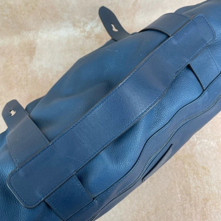 Loewe Blue Calfskin Flap Messenger Box Handbag For Women