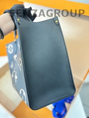 Louis Vuitton OnTheGo MM Tote Bag Monogram Black White Women's Classic