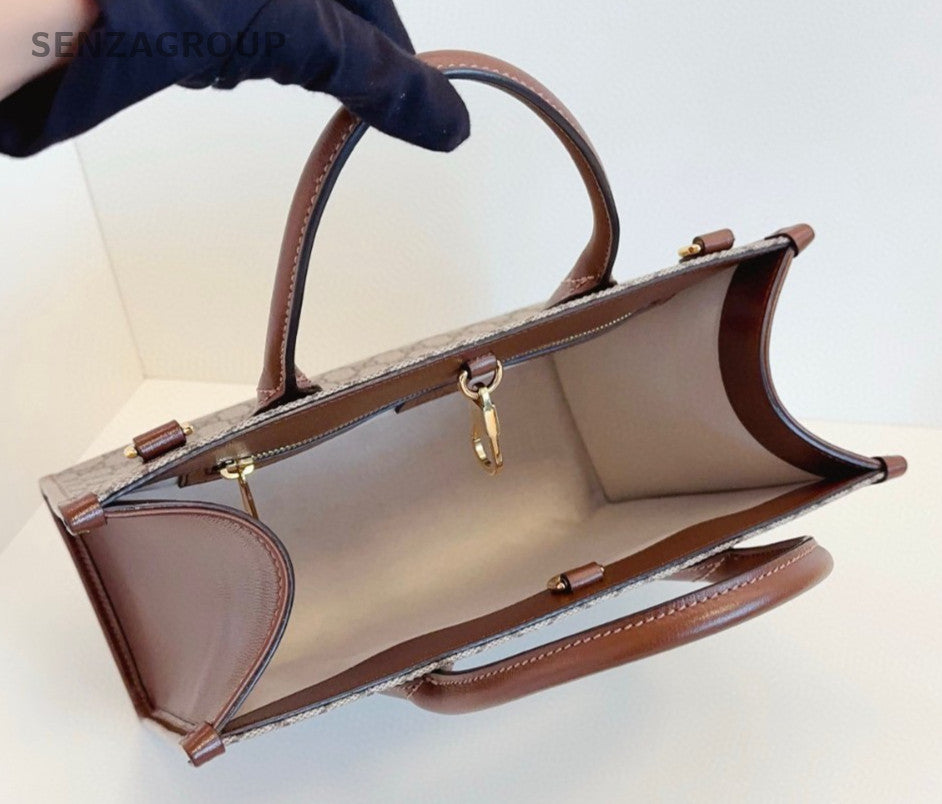 GUCCI Retro Monogram Canvas tote 2WAY Crossbody Shoulder Handbag Brown