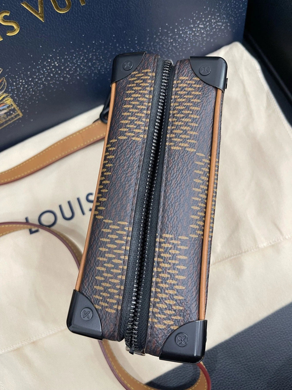Authentic Louis Vuitton X Nigo Soft Trunk Monogram Shoulder Bag Crossbody