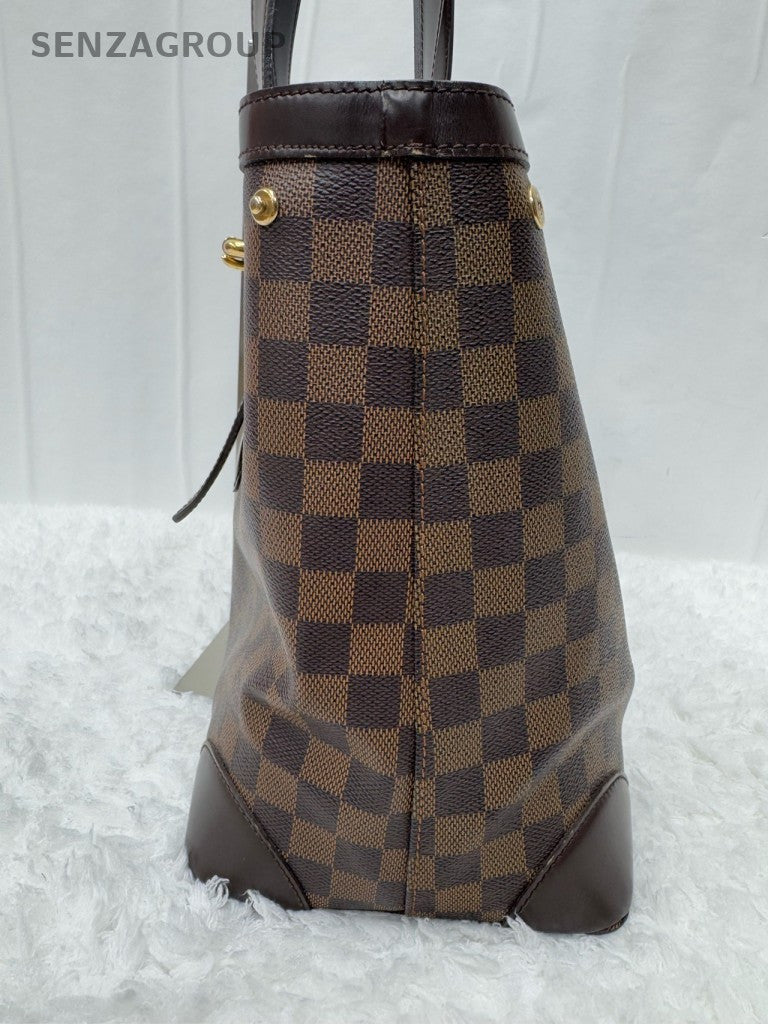 Louis Vuitton Damier MM Shoulder Bag Brown Red Gold Women Classic Designer