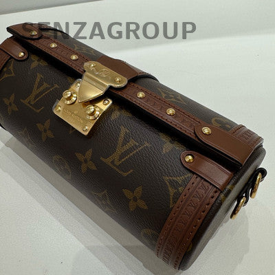 Louis Vuitton Papillon Monogram S-Lock Chain Shoulder Bag Brown Women