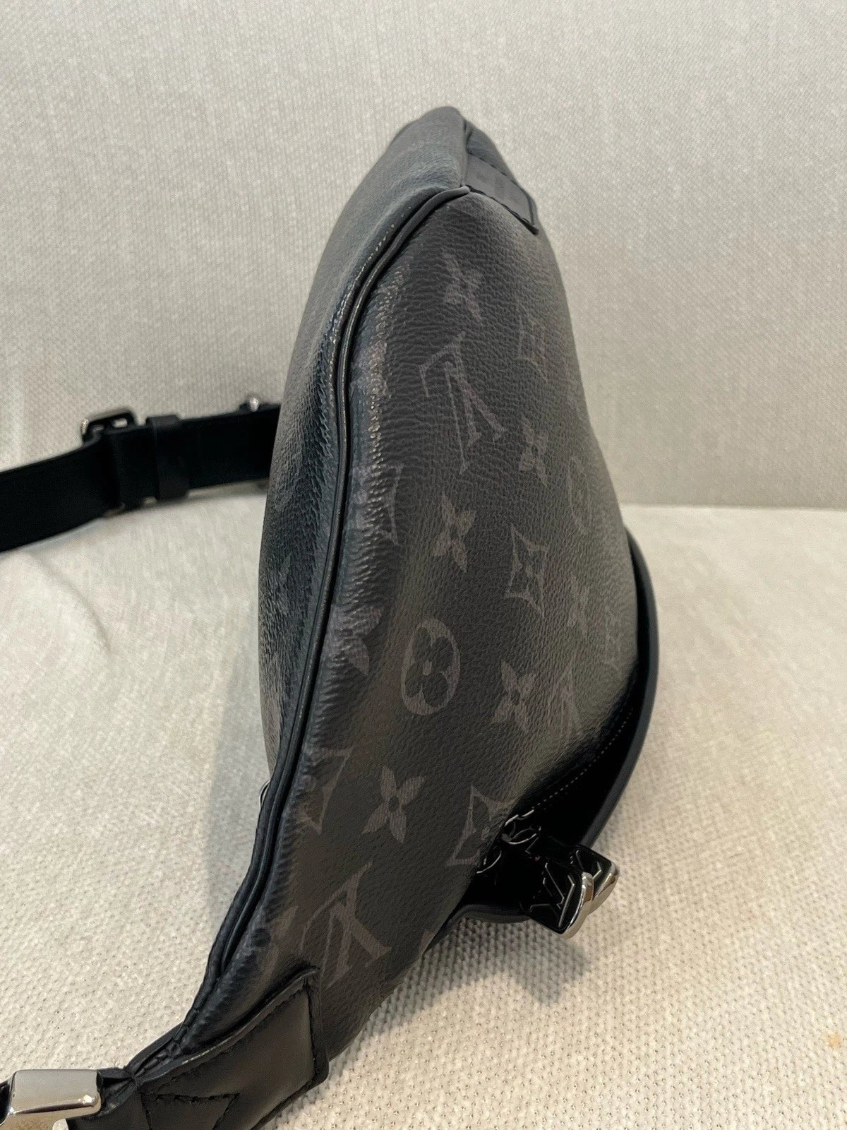 Louis Vuitton Bumbag Monogram Black Silver Crossbody Belt Bag Excellent