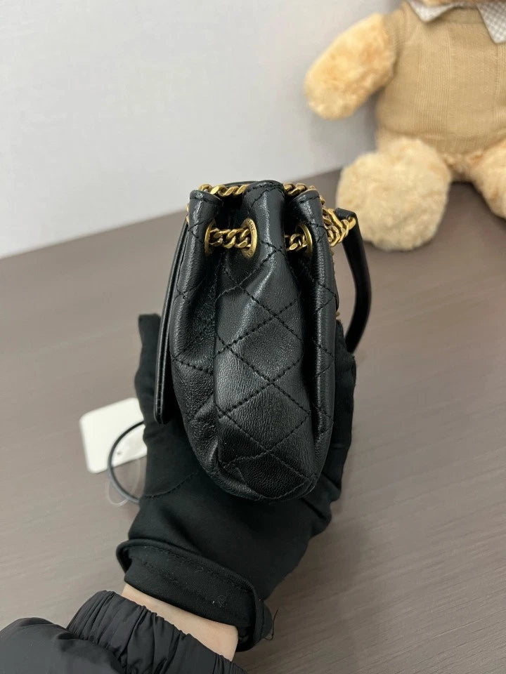 YSL Saint Laurent Black Gold Nolita Women's Crossbody Shoulder Bag