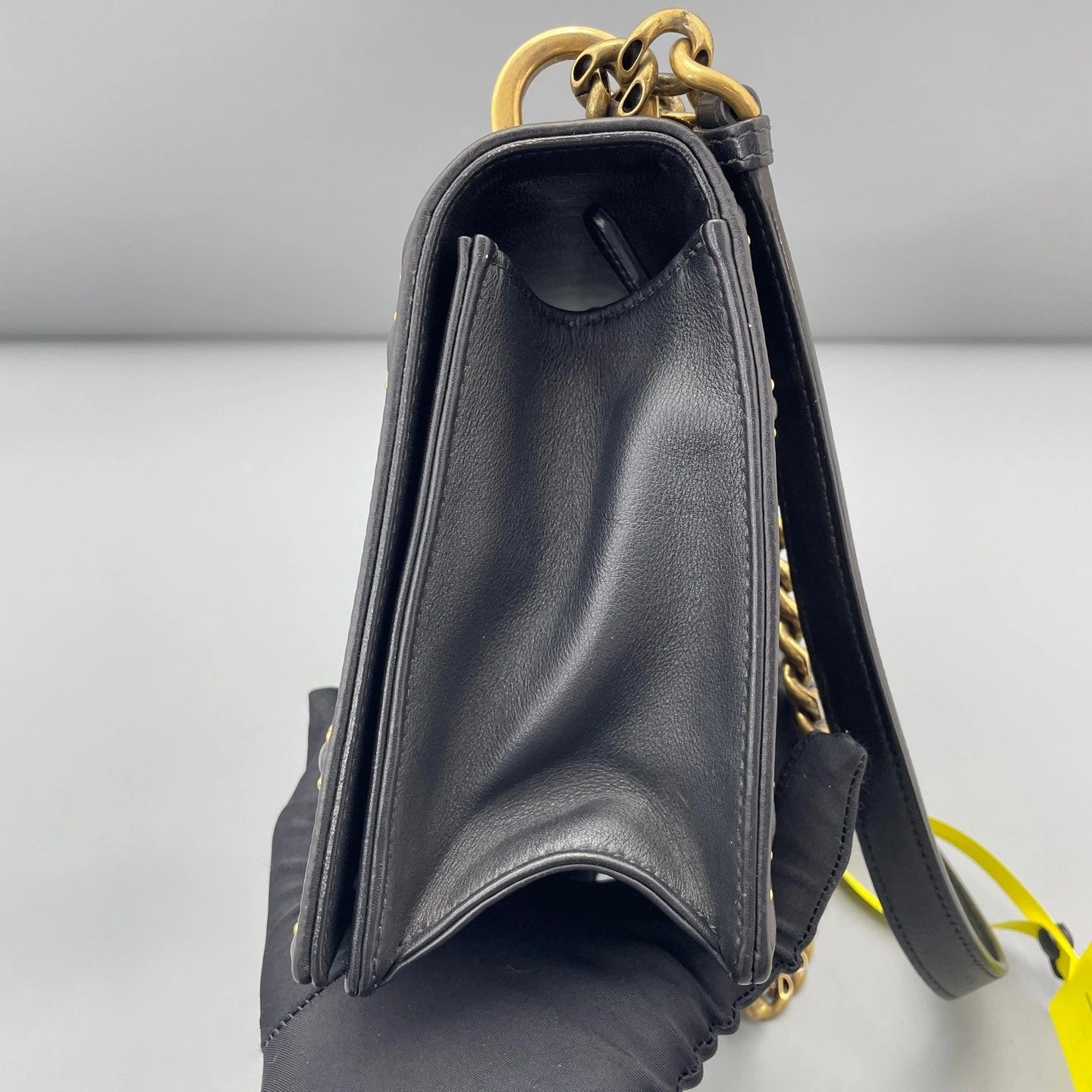 Christian Dior Diorama MM Chain Shoulder Bag Black Gold Hardware Women