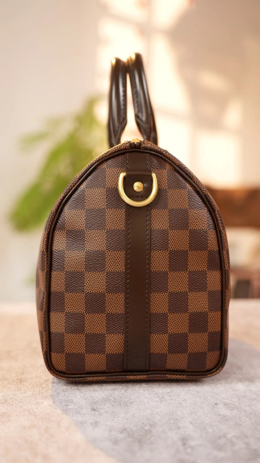 Louis Vuitton Speedy25 Damier Brown Shoulder Bag Top Handle Bag Excellent