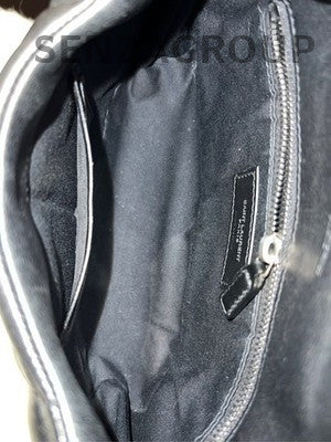 YSL Saint Laurent Mini LouLou Puffer Bag Black Silver Chain Shoulder Bag