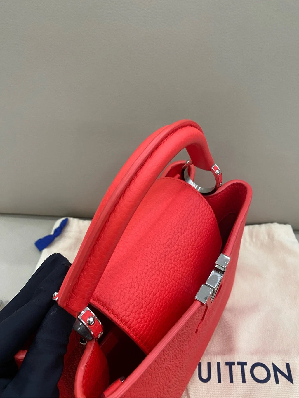 Louis Vuitton Capucines BB Red Leather Shoulder Bag For Women