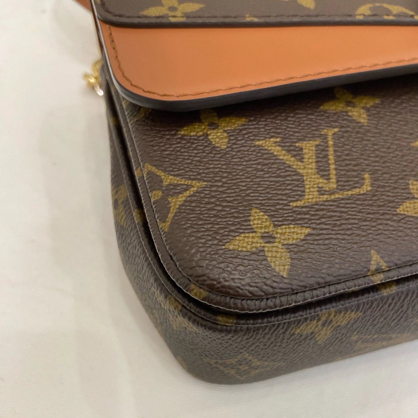 Louis Vuitton Marceau Chain Shoulder Bag Crossbody Brown Gold Women Classic