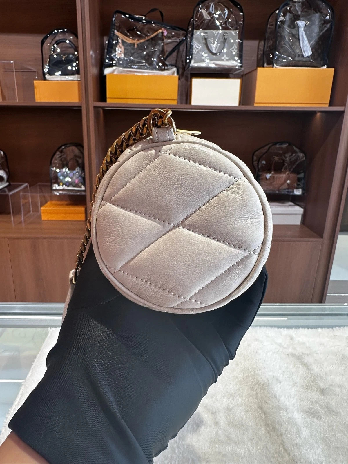 Saint Laurent Lambskin Cylinder Underarm Shoulder Bag For Women