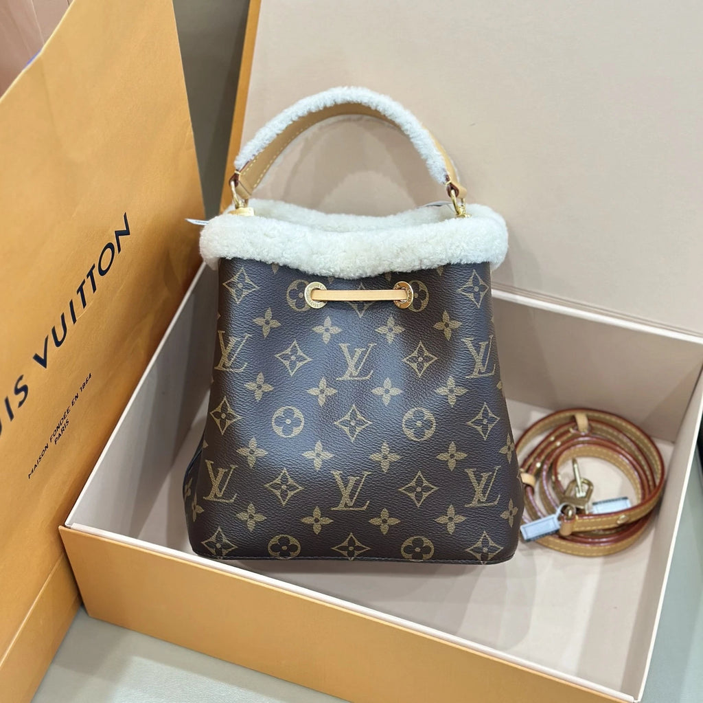 Louis Vuitton Noe BB Small Furry Bucket Bag For Women