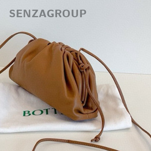 Bottega Veneta Mini Pouch Calfskin Leather Crossbody Brown Women Classic
